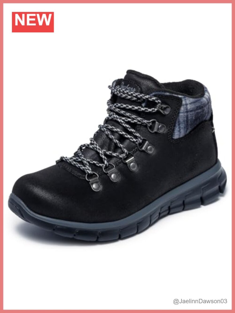 Vegan Faux Leather Ankle Boots Water Repellent Warm Tech Memory Foam Lace Up